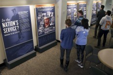 This exhibition follows key themes that were organized chronologically from Wilson's birth to his rise in power to president of the United States, allowing the visitor 			to see how Wilson, although seen as a product of his time, would later be held 			accountable for his actions. 
 (AP Photo/Mel Evans)